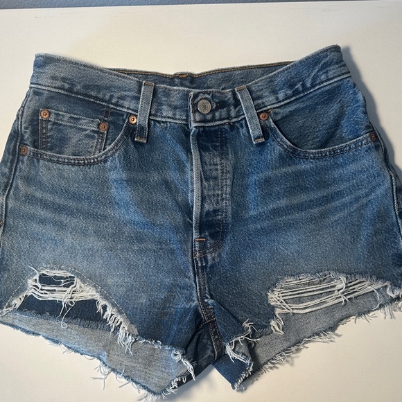 Levi's Pants - Levi's 501s Blue Distressed Jean Shorts 28